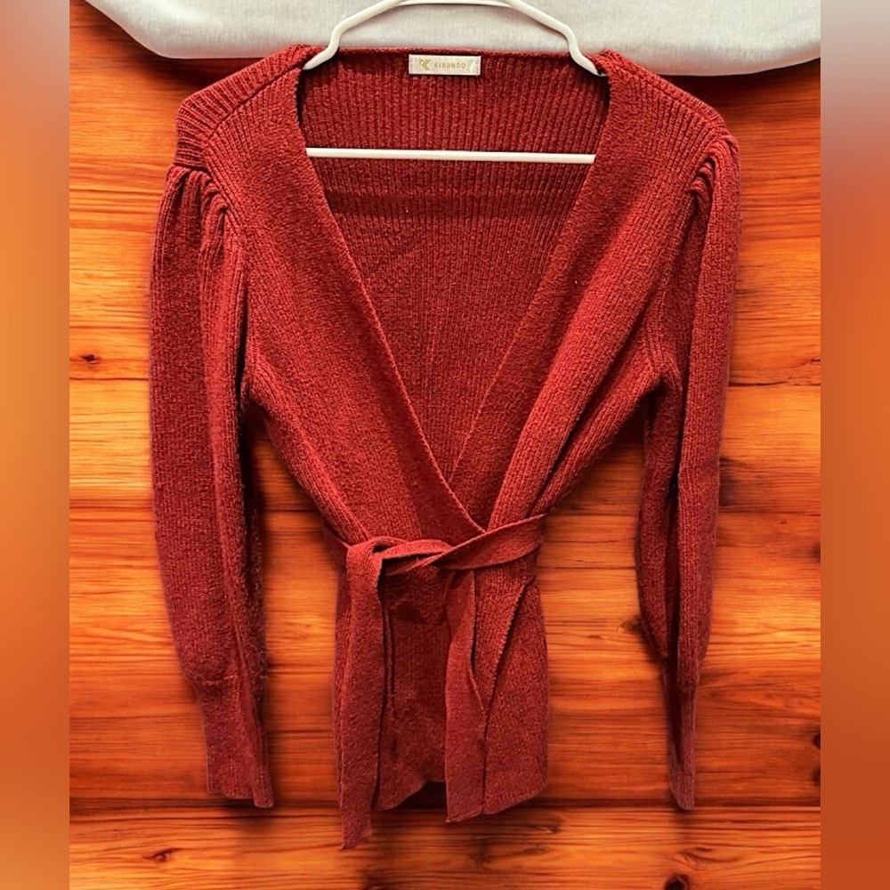 Red Wrap Sweater LARGE